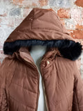 WOOLWORTHS toffee fur trim puffer
