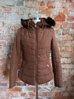 WOOLWORTHS toffee fur trim puffer