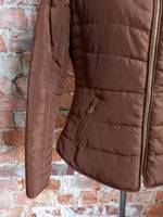 WOOLWORTHS toffee fur trim puffer