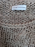 JENNI BUTTON caramel rope knit jersey