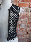 VINTAGE black beaded crop gilet