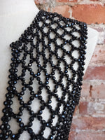 VINTAGE black beaded crop gilet