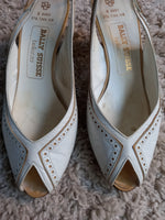 Vintage Bally white and beige sling backs