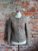 POETRY mushroom leather jacket