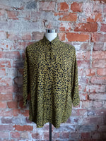 POETRY mustard and black leopard blouse