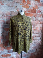 POETRY mustard and black leopard blouse