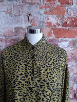 POETRY mustard and black leopard blouse