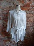 ZARA white frill blouse