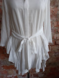 ZARA white frill blouse