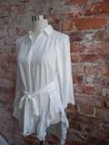 ZARA white frill blouse