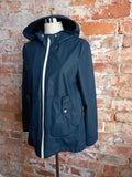 ZARA navy and white rain jacket