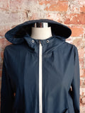 ZARA navy and white rain jacket