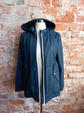 ZARA navy and white rain jacket