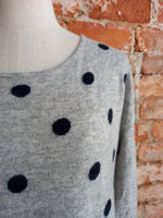 TRENERY grey and navy dot jersey