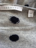 TRENERY grey and navy dot jersey