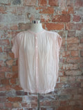 TRENERY silk blend pale pink semi sheer blouse