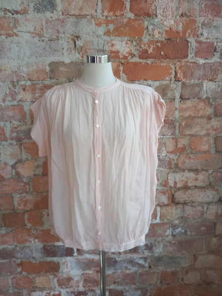 TRENERY silk blend pale pink semi sheer blouse