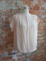 TRENERY silk blend pale pink semi sheer blouse