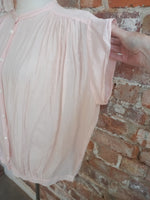 TRENERY silk blend pale pink semi sheer blouse