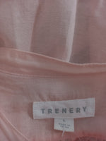 TRENERY silk blend pale pink semi sheer blouse