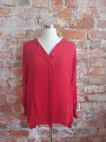 TRENERY red silk blouse