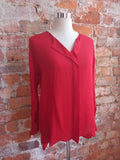 TRENERY red silk blouse