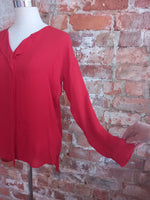 TRENERY red silk blouse