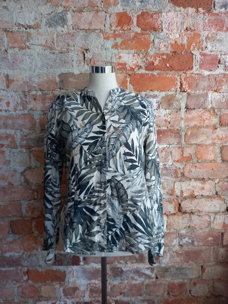 TRENERY leaf print linen shirt
