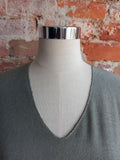 MADE IN ITALY olive knit with silver lining