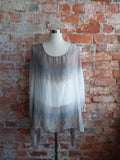 MADE IN ITALY silk ombre batwing blouse