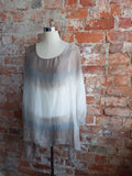 MADE IN ITALY silk ombre batwing blouse
