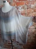 MADE IN ITALY silk ombre batwing blouse