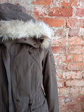 FOREVER NEW mocha faux fur lined parka