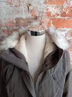 FOREVER NEW mocha faux fur lined parka