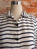 ZARA navy stripe blouse