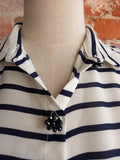 ZARA navy stripe blouse