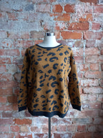 PAOLA BURINI charcoal and tan animal print jersey