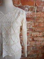 CREAM crotchet like crop top