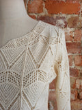 CREAM crotchet like crop top