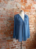 JAY JAYS sky blue semi sheer blouse