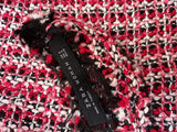ZARA red tweed tassel top