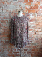 DESRAY , beige and raspberry leopard blouse