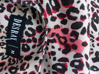 DESRAY , beige and raspberry leopard blouse