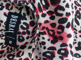 DESRAY , beige and raspberry leopard blouse